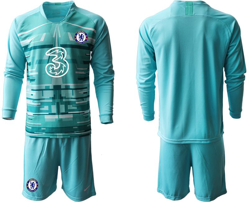 Men 2020-2021 club Chelsea lake blue long sleeve goalkeeper Soccer Jerseys